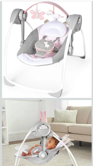 Mecedora para bebé con arco de juegos