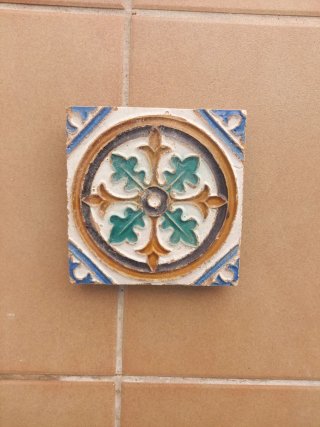 Azulejo Antiguo Siglo XVIII Pintado a Mano