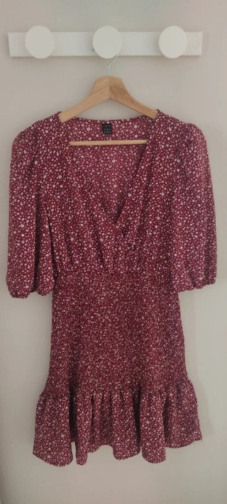 Vestido Shein Rojo Estampado Talla S