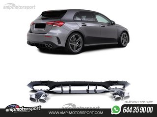 DIFUSOR TRASERO TIPO AMG CON COLAS ESCAPE DOBLES CROMADAS