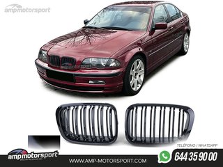 PARRILLA DELANTERA NEGRO BRILLO PARA BMW SERIE 3 E46 SEDÁN 1998-2001