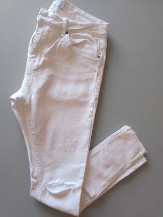Pantalón Vaquero Blanco Bershka Talla 42