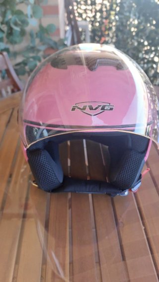 Casco Jet Moto Shiro Rosa Talla M