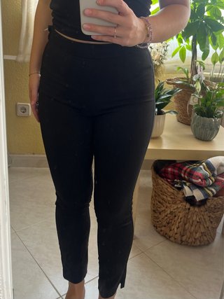 Pantalón de vestir negro recto