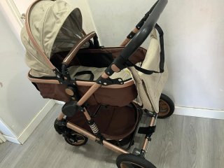 Carrito de bebé KIDUKU 2 en 1 beige y marrón