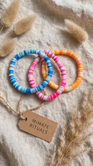 Lote 3 Pulseras Heishi Hechas a Mano - Pack Regalo