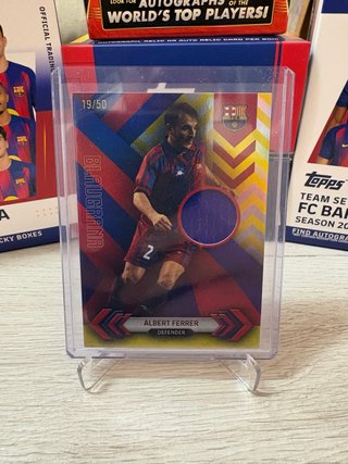 PARCHE ALBERT FERRER /50 TEAM SET MATCH WORN FCB