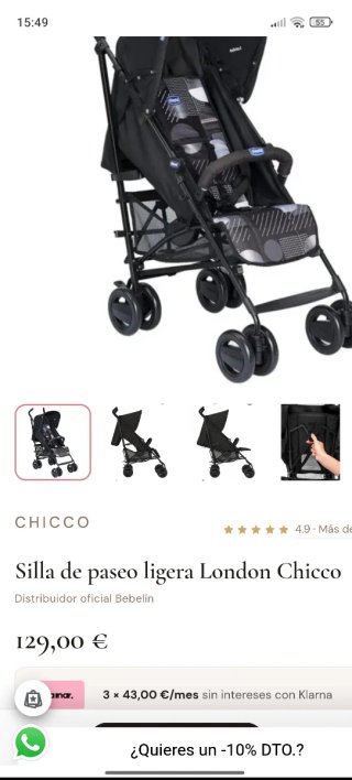 Silla de paseo ligera London Chicco