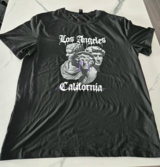 Camiseta Negra Los Angeles California Talla L