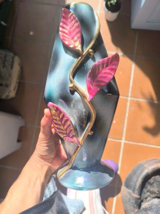Jarrón Vintage Iridiscente Art Nouveau