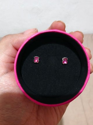 Pendientes TOUS de Plata y Rubí 5mm