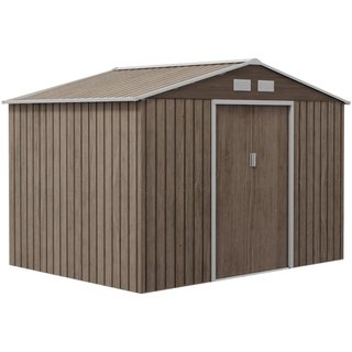Cobertizo Acero Marrón 277x195x192 cm Puertas Corr