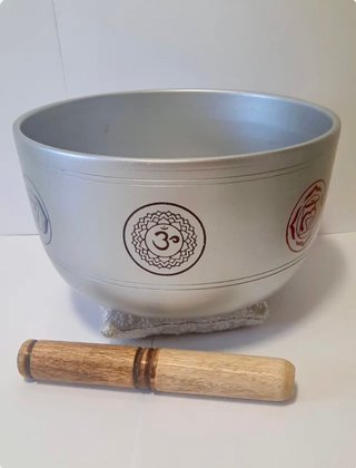 Cuenco Tibetano Chakras + Mazo + Cojín (20 cm)