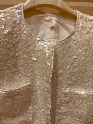 Chaqueta de lentejuelas blanca H&M