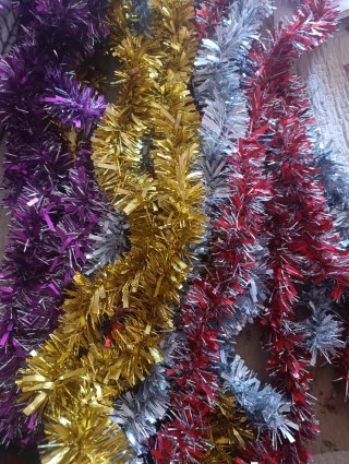 8 Cintas de Espumillón para Navidad