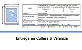 Ventana PVC Oscilobatiente 75x90cm