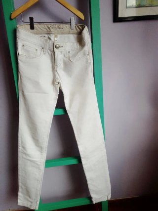 Pantalón Vaquero Blanco Stradivarius Talla 32
