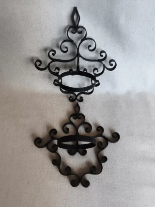 2 Maceteros de Pared Hierro Forjado Vintage