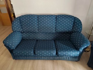 Conjunto de Sofá y 2 Sillones Azul