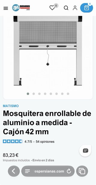 Mosquitera Enrollable de Aluminio