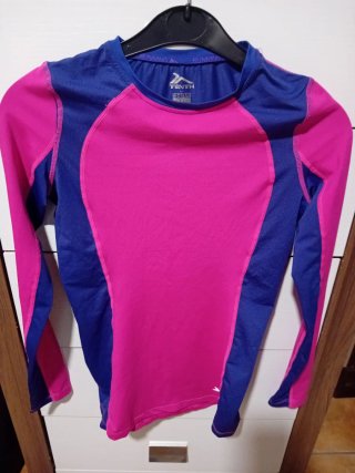 Camiseta Deportiva Tenth Azul y Rosa Talla S