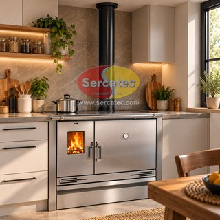 Cocina de leña con horno