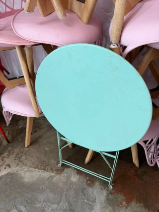 Mesa Plegable Redonda Verde Menta