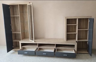 Mueble de Salón para TV con Vitrinas