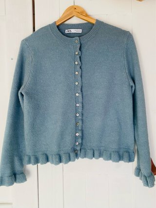 Chaqueta de punto azul Zara