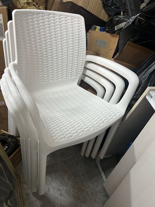 Lote de 4 sillas de terraza blancas