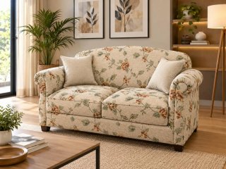 Sofá de dos plazas con estampado floral
