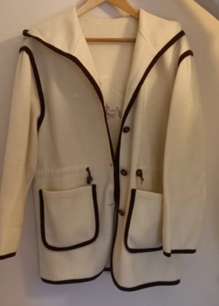 Chaqueta con Capucha Beige y Marrón
