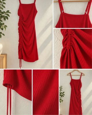 Vestido Rojo de Canalé Talla L