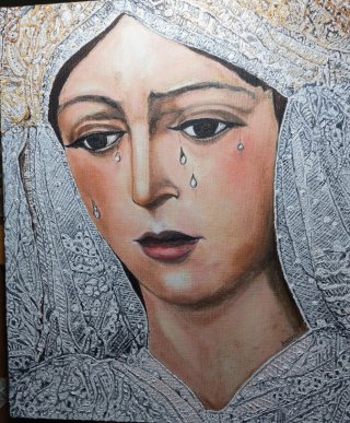 Cuadro Macarena con Mantilla