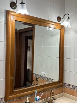 Espejo de Baño con Marco de Madera