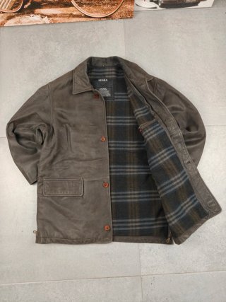 Chaqueta Vintage Serra de Piel Marrón Talla M