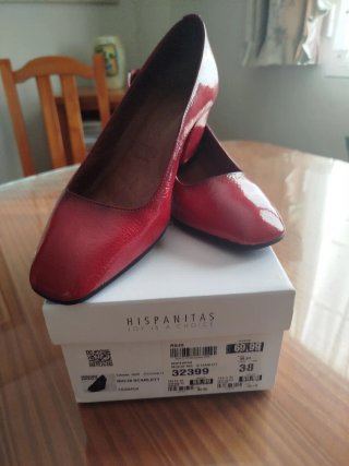 Zapatos Hispanitas Piel Rojo Talla 38