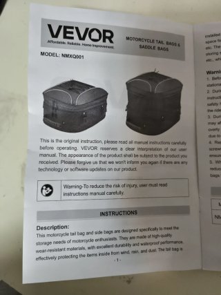 Bolsa Trasera para Moto VEVOR NMXQ001