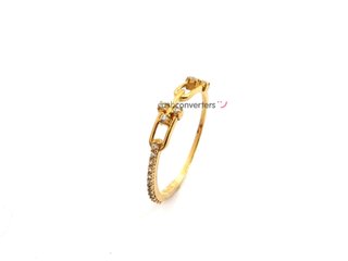 anillo oro 18k con piedra con circonita t. 18 (18,47 mm)