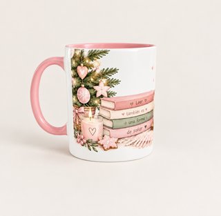Taza de Cerámica con Ilustración Navideña