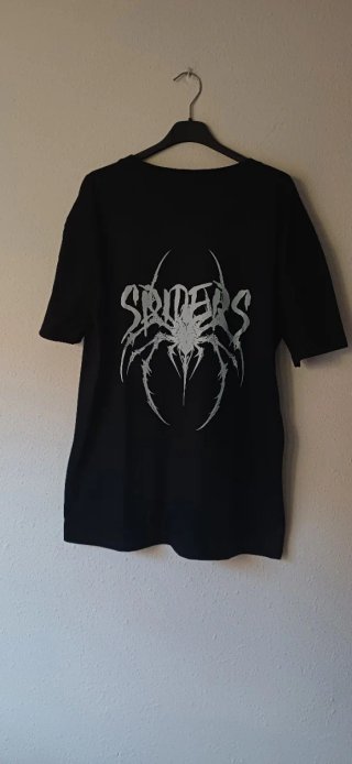 NUEVA Camiseta negra XL estampado araña