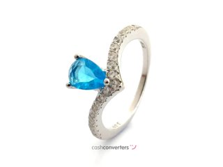 anillo plata 925mm con piedra con circonita