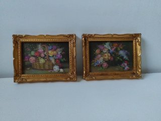 Set de 2 Cuadros al Óleo con Marco de Madera 15x11