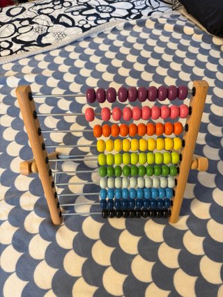 Ábaco de madera multicolor