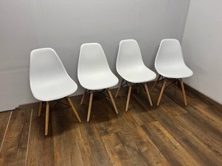 Pack de 4 Sillas Nórdicas Blancas