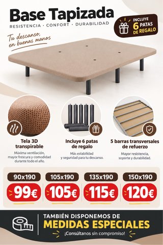 Base Tapizada con 6 Patas
