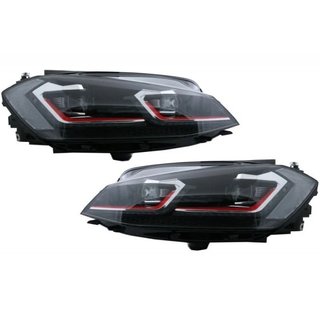Faros delanteros Red edition Led para VW Golf 7.5