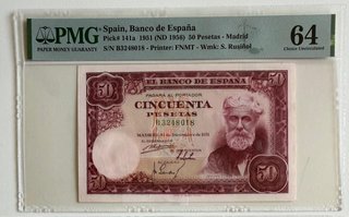 Billete 50 Pesetas 1951 PMG 64