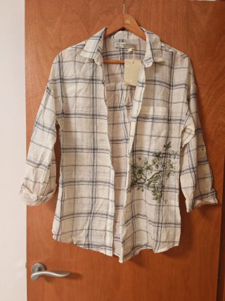 Camisa de cuadros con estampado