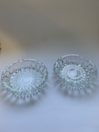 2 Ceniceros Vintage de Cristal Prensado